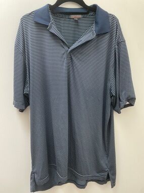 Peter Millar Summer Comfort Blue White Golf Polo